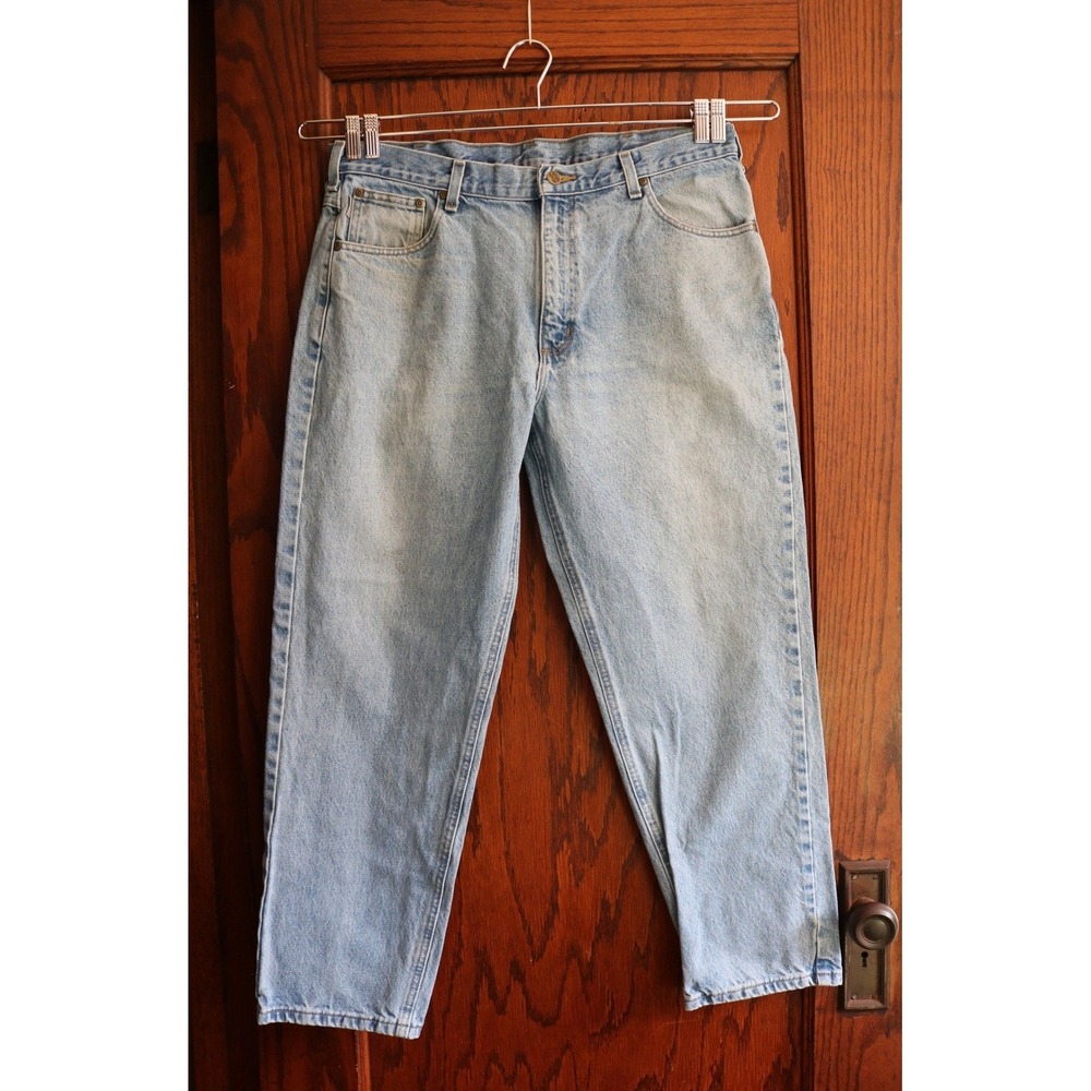 CARHARTT Vintage Relaxed Fit Jeans Mens 36x28 Light Wash Blue Denim Workwear